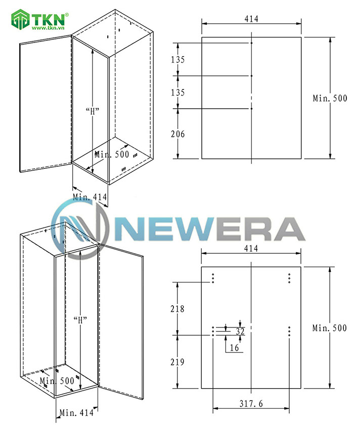 Kích thước tủ NE466.450