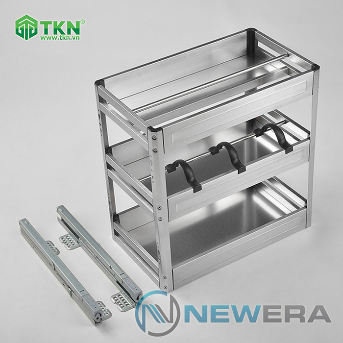 Kệ đựng gia vị chai lọ 3 tầng NEWERA INOX 304 – NE455.300 dễ dàng sử dụng 