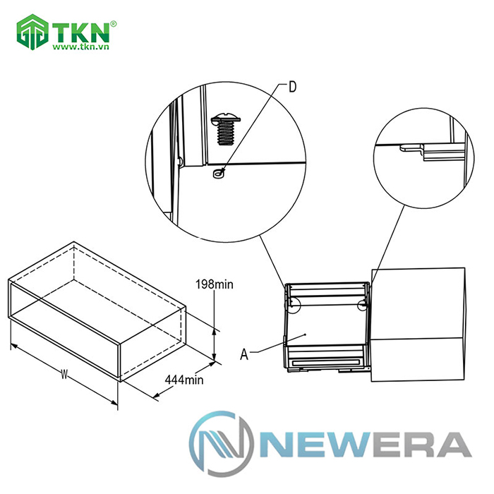 Cố định ngăn kéo đễ xoong nồi