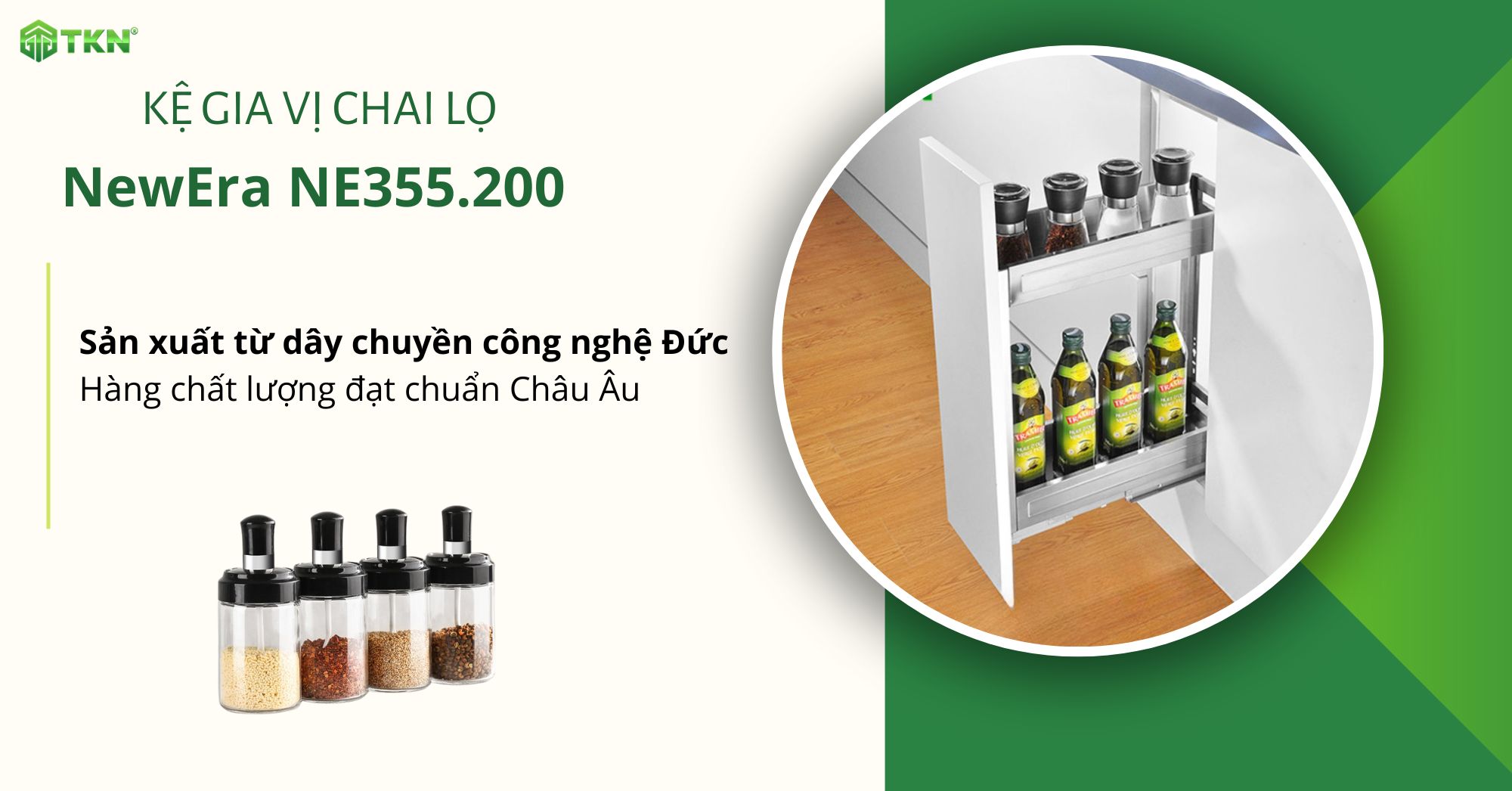 Kệ gia vị chai lọ NewEra – NE355.200 đạt chuẩn chất lượng Châu Âu 