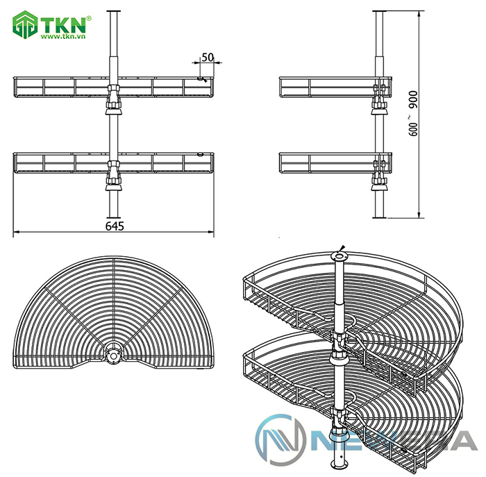 Lắp đặt kệ góc xoay NewEra NE355.180