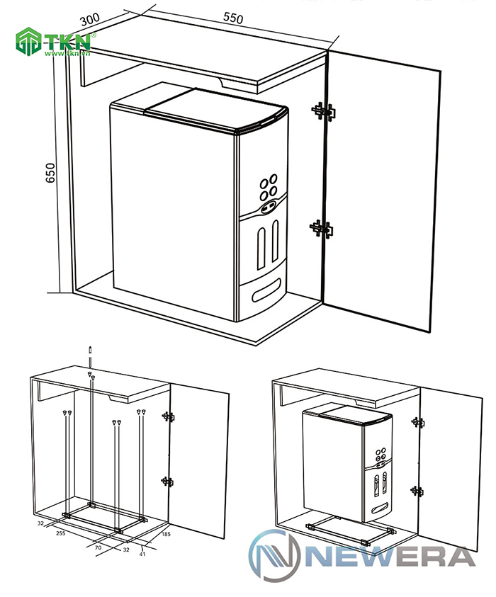 Kích thước lắp đặt NewEra NE0202E