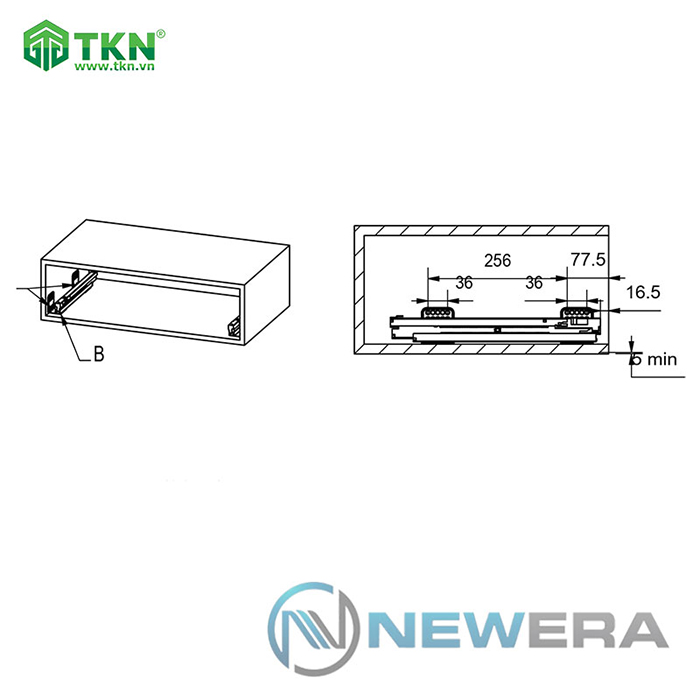 Kích thước lắp đặt kệ ngăn kéo đựng xoong nồi