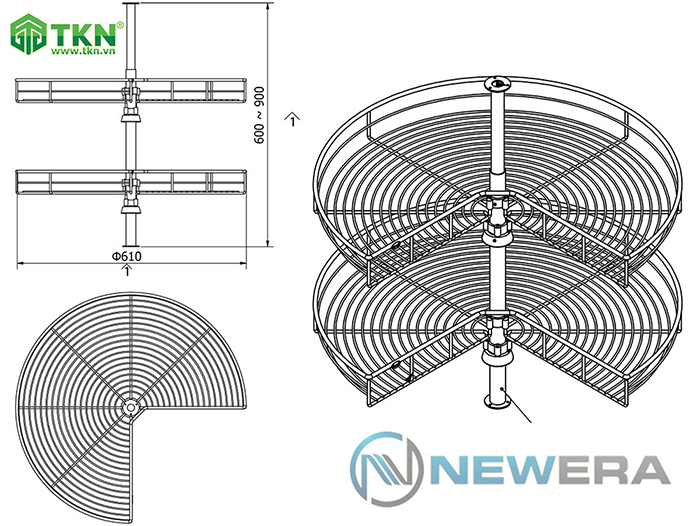 Thiết kế kệ góc xoay NewEra NE355.270