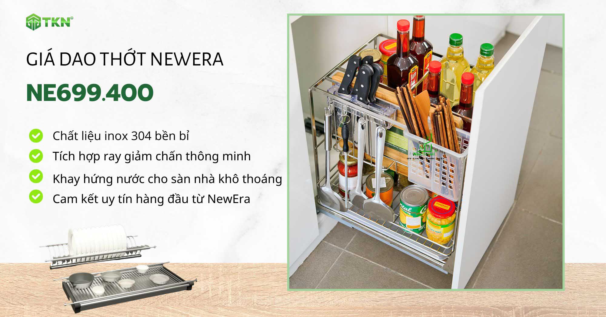 Ưu điểm nổi bật của Giá dao thớt NewEra 400mm NE699.400