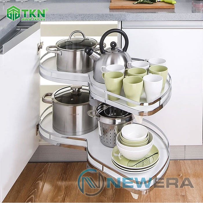 'Kệ xoay hình lá NewEra NE655.900CL tối ưu không gian bếp